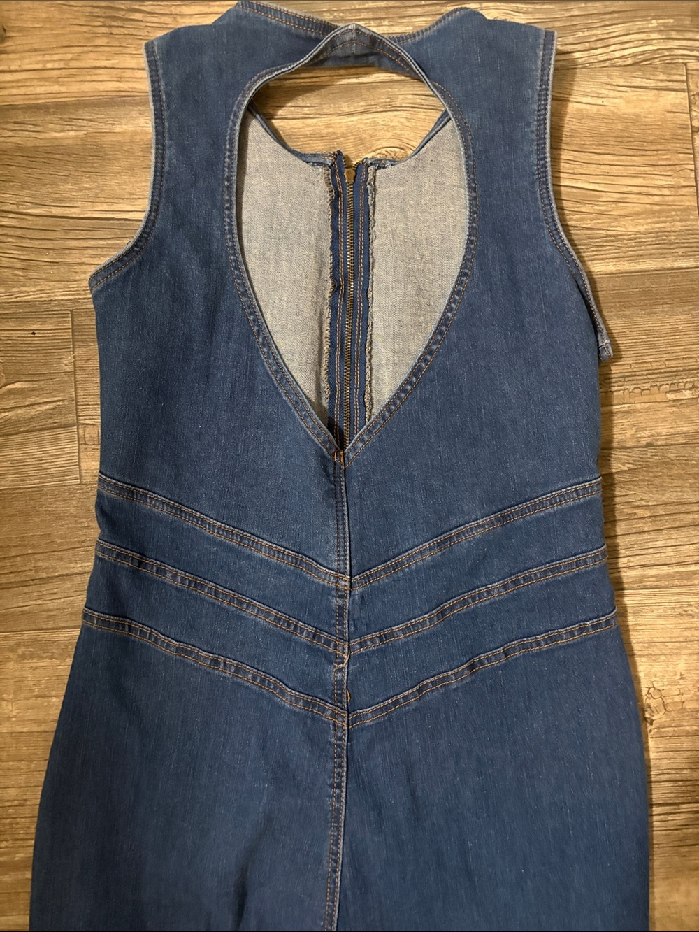 Women's Denim Boot Cut Jumpsuit - Blue